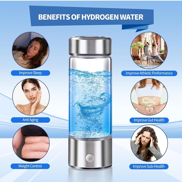 Hydrogen Water Bottle Generator SPE PEM Technology Water Ionizer Rechargeable - Picture 2 of 6